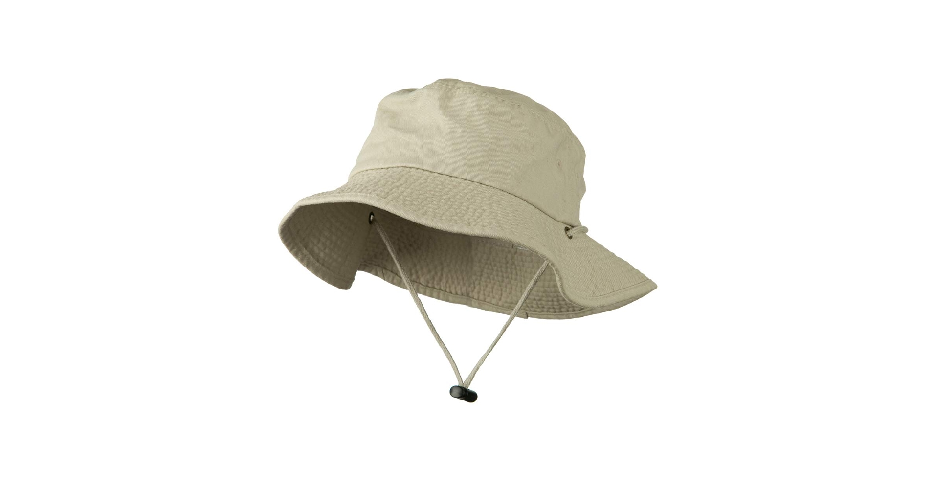 Big Size Washed Bucket Hat with Chin Cord - Olive XL-2XL at